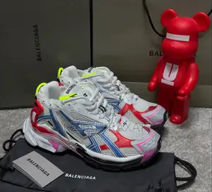 Original White/Red/Blue Luxury Balenciaga Runner Sneakers