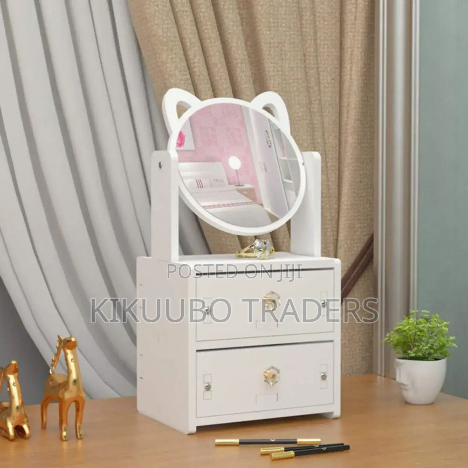 Vanity Make-Up Tabletop Mirror Storage With Drawer