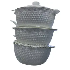 3 Pc Ceramic Casserole Bowls