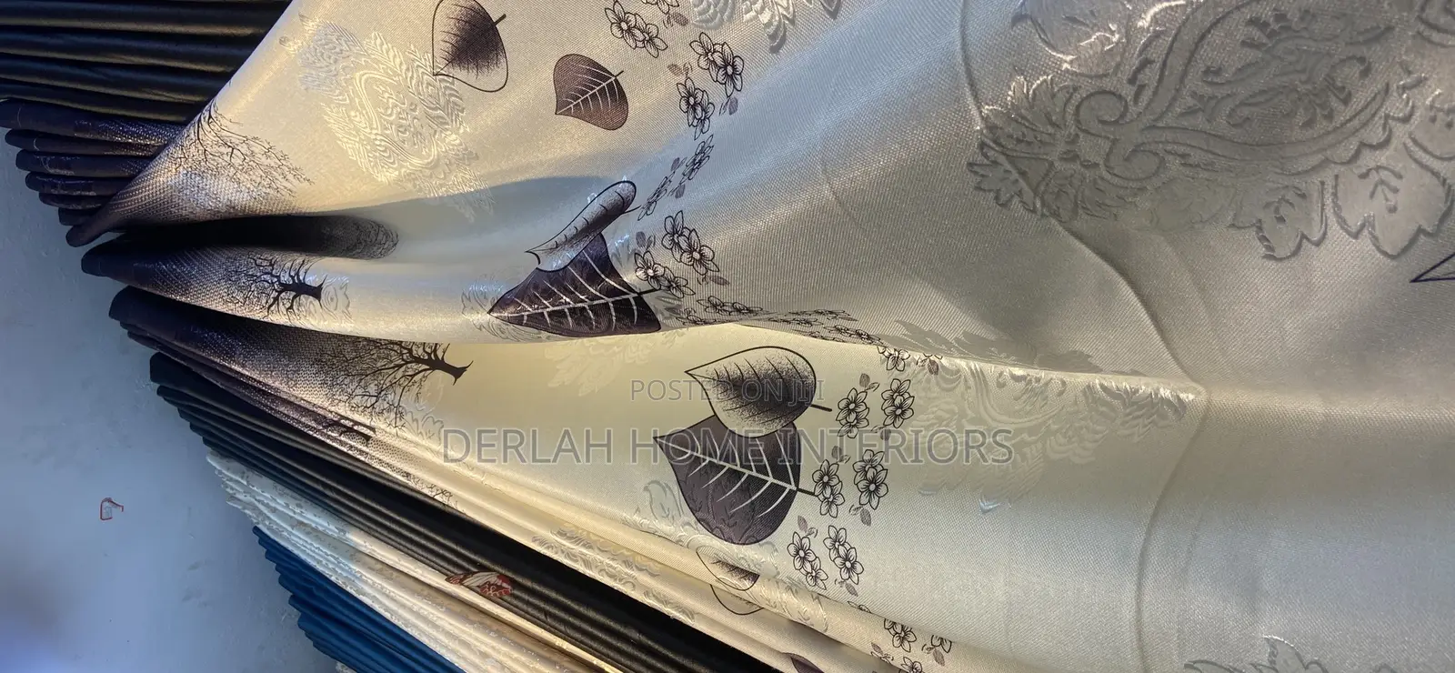 Curtain Fabric With Nice Leaf Desighns