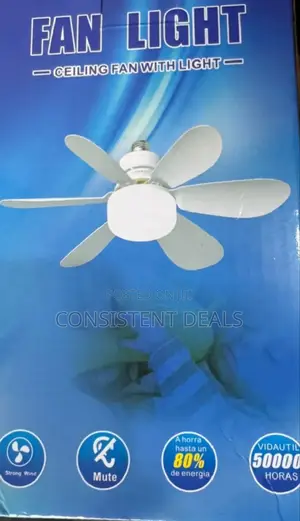 Socket Fan Light With Dimmable Led Light Bulb With Remote