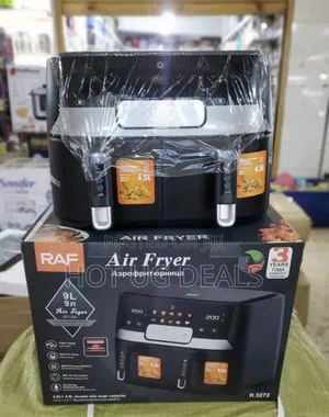 9LRAF Double Oil Free Airfryer 4.5L +4.5l-Black