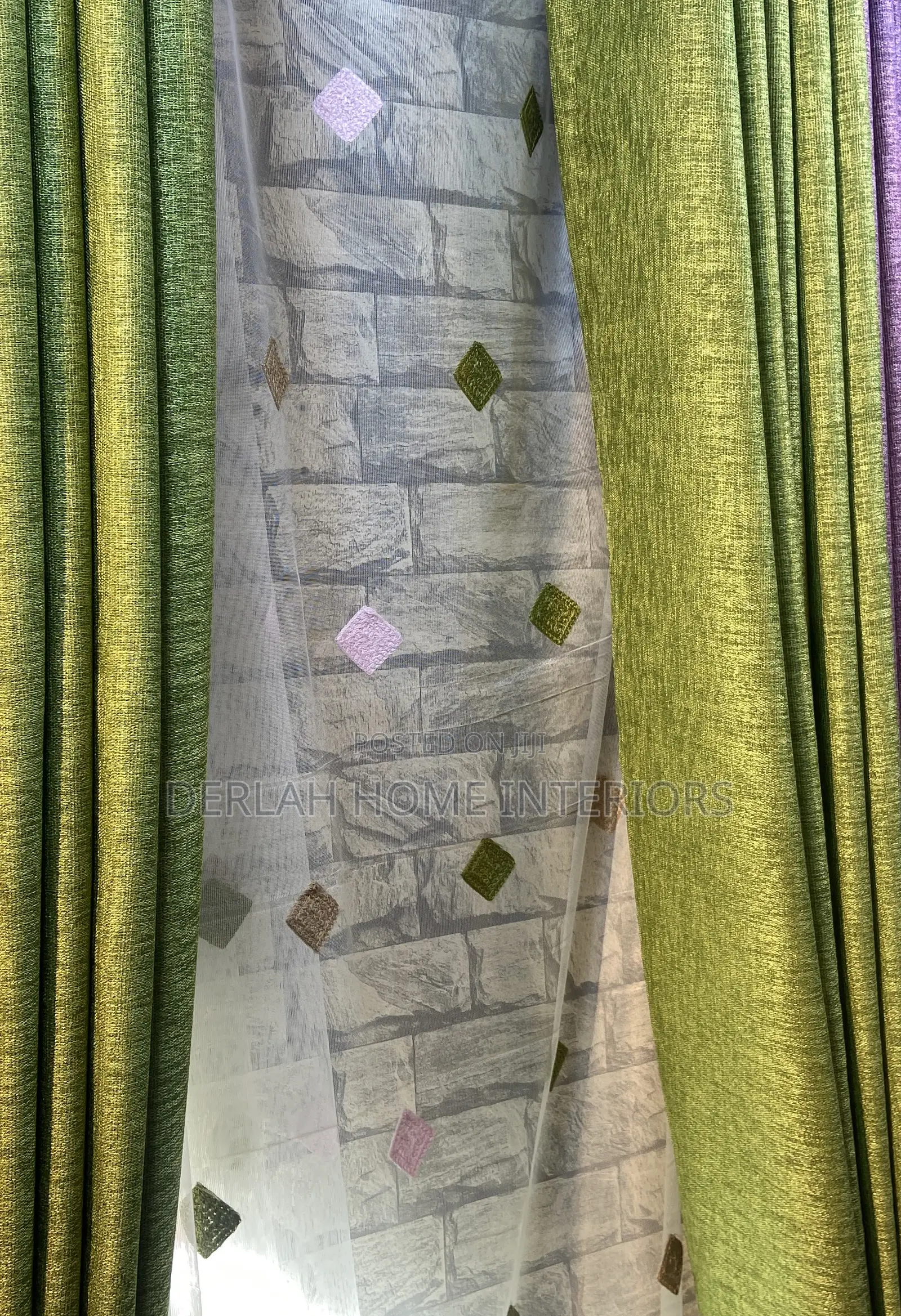 Floral Green Curtain
