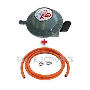 Complete LPG Gas Connection Kit: 13kg Regulator-Pipe+ Clips