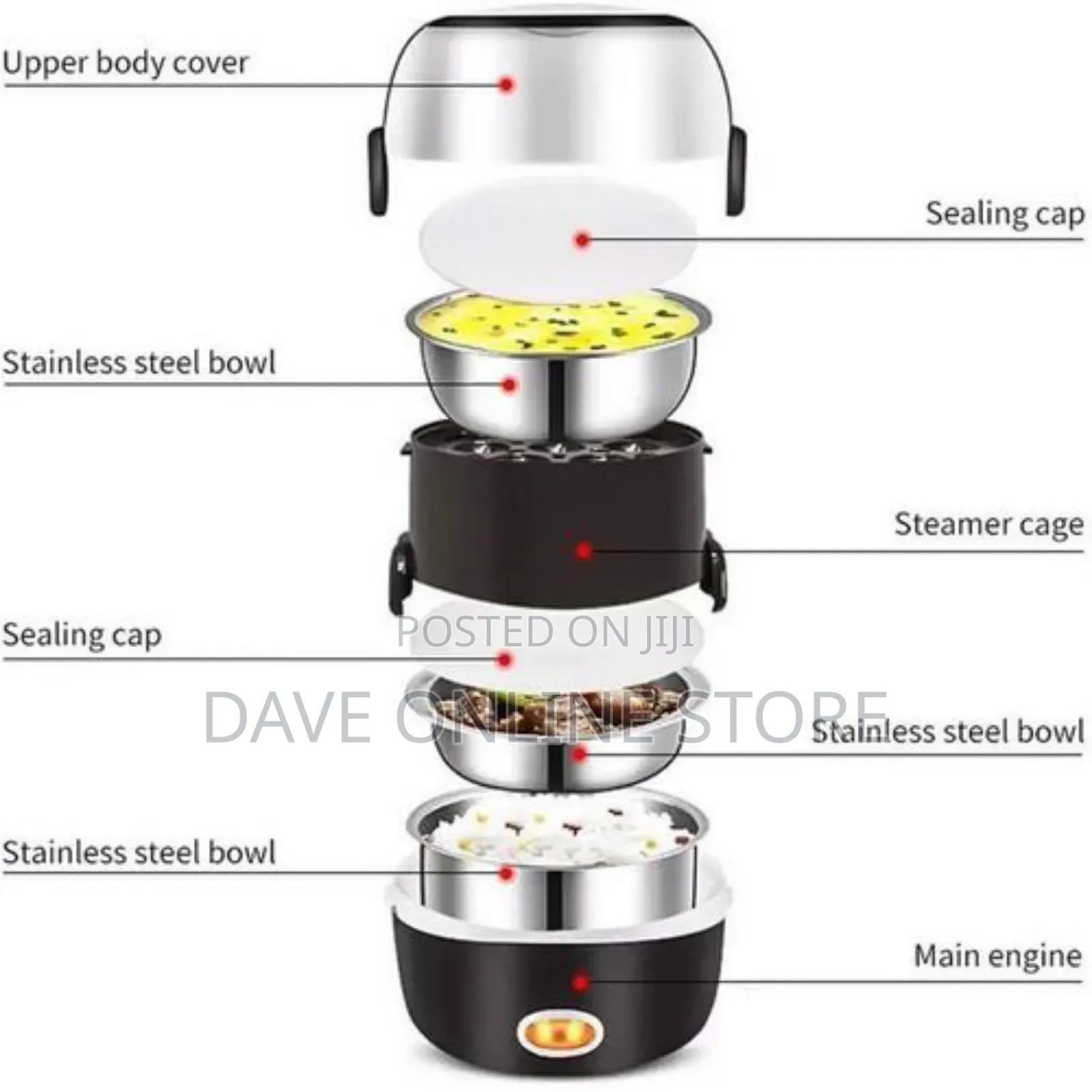 Mini Portable 2-Layer Multi-Function Electric Lunch Box