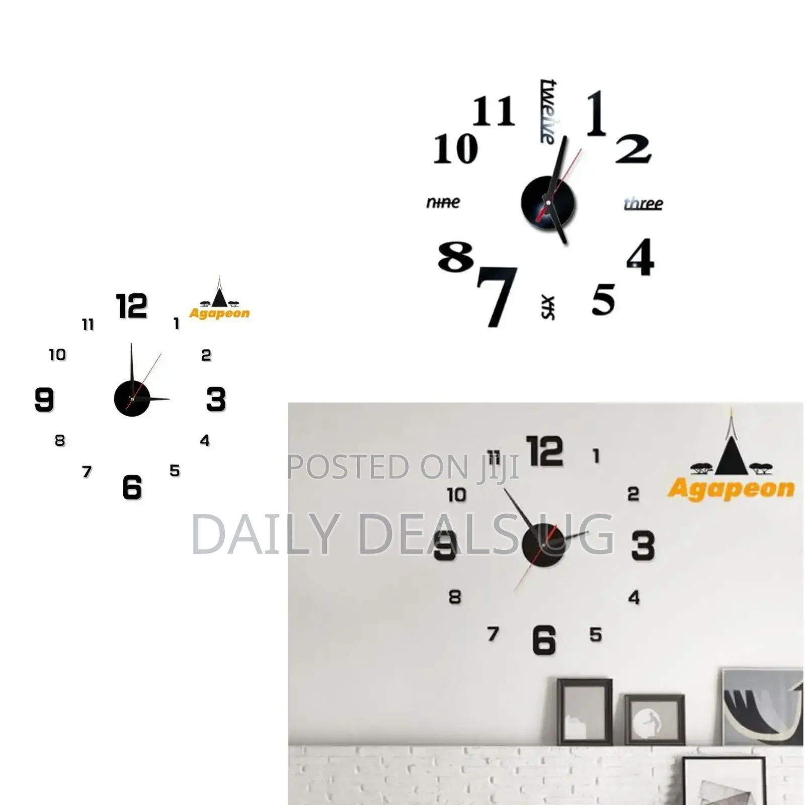 3D Large Mounted Clock