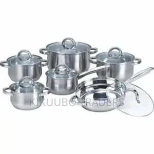 12 Pieces Stainless Steel Saucepans Cookware Pots Pans