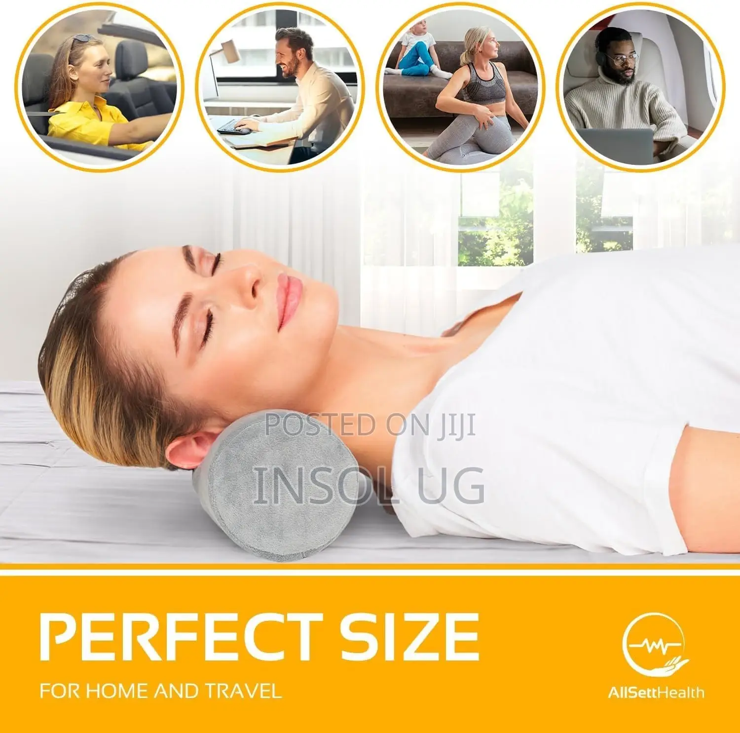 Cervical Neck Roll Memory Foam Pillow