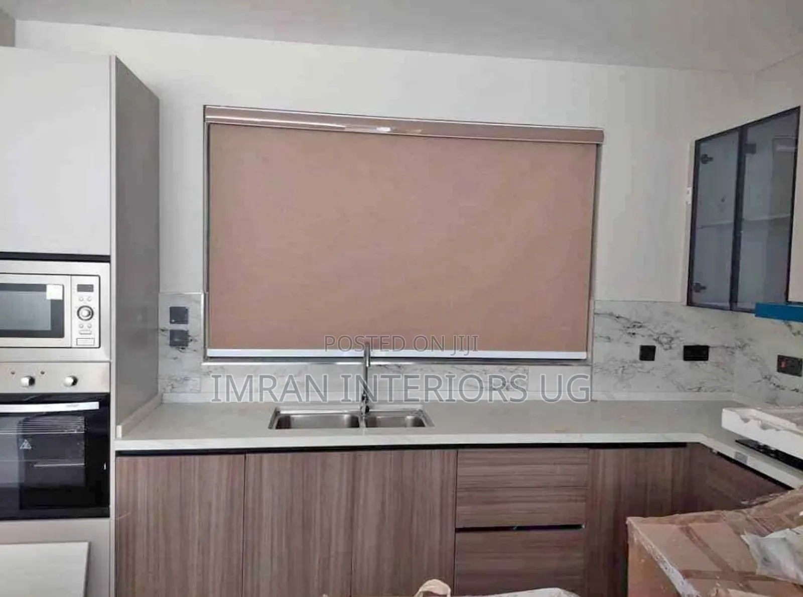 Black Out Light Brown Horizontal Window Blinds Per.