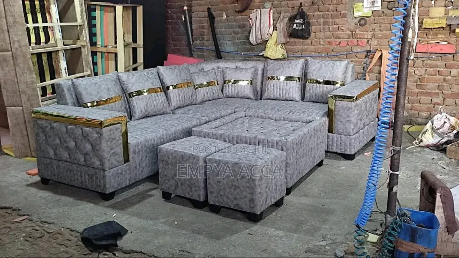 Full Gray Sofa Set