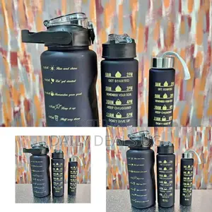 3 PCS Black Water Bottle Set