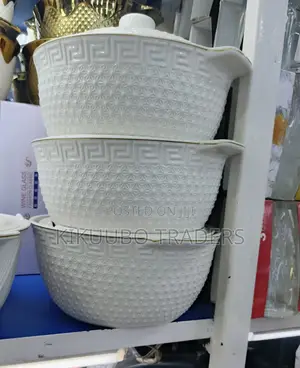 3pcs Round Ceramic Casserole Pot Set