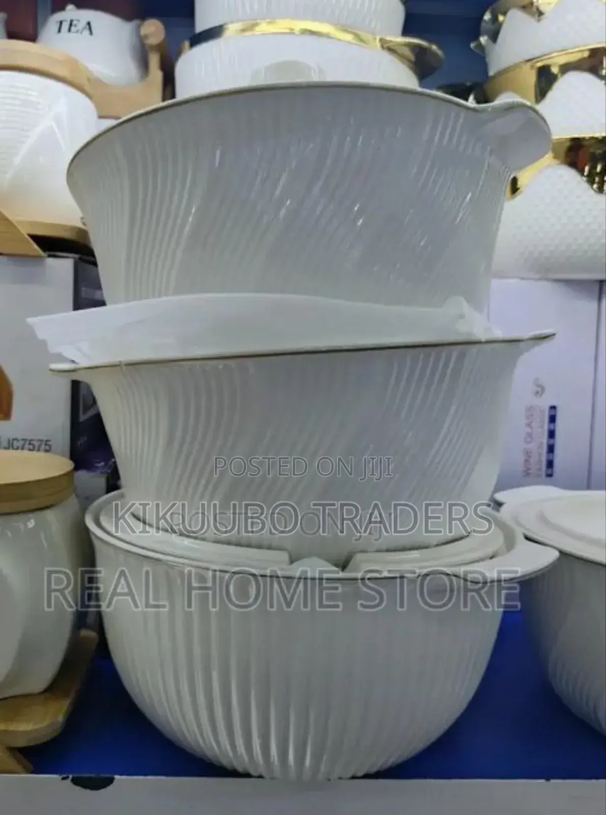 3pcs Round Ceramic Casserole Pot