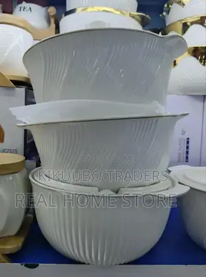 3pcs Round Ceramic Casserole Pot