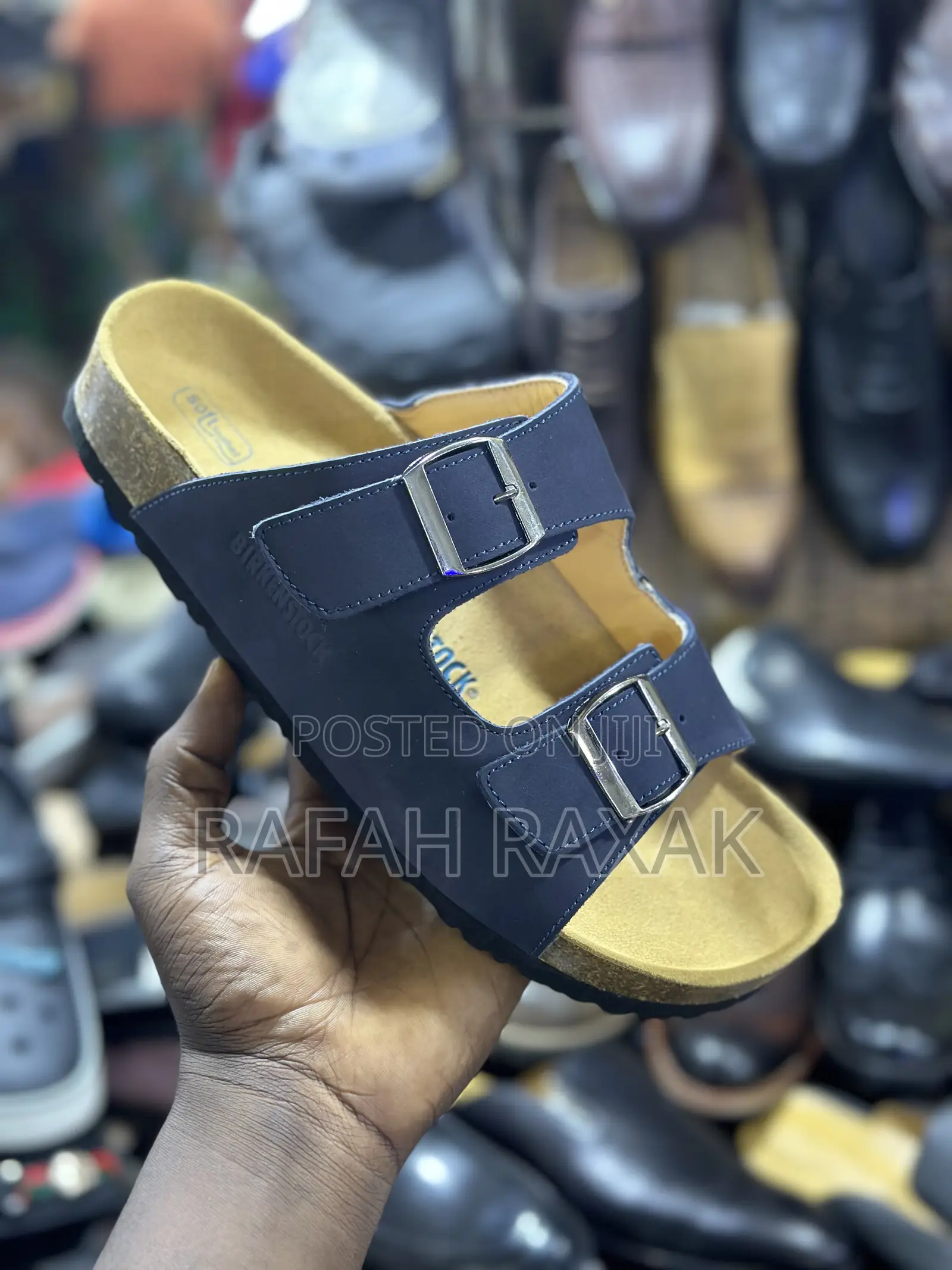 Original Blue Leather Birkenstock Arizona Sandals