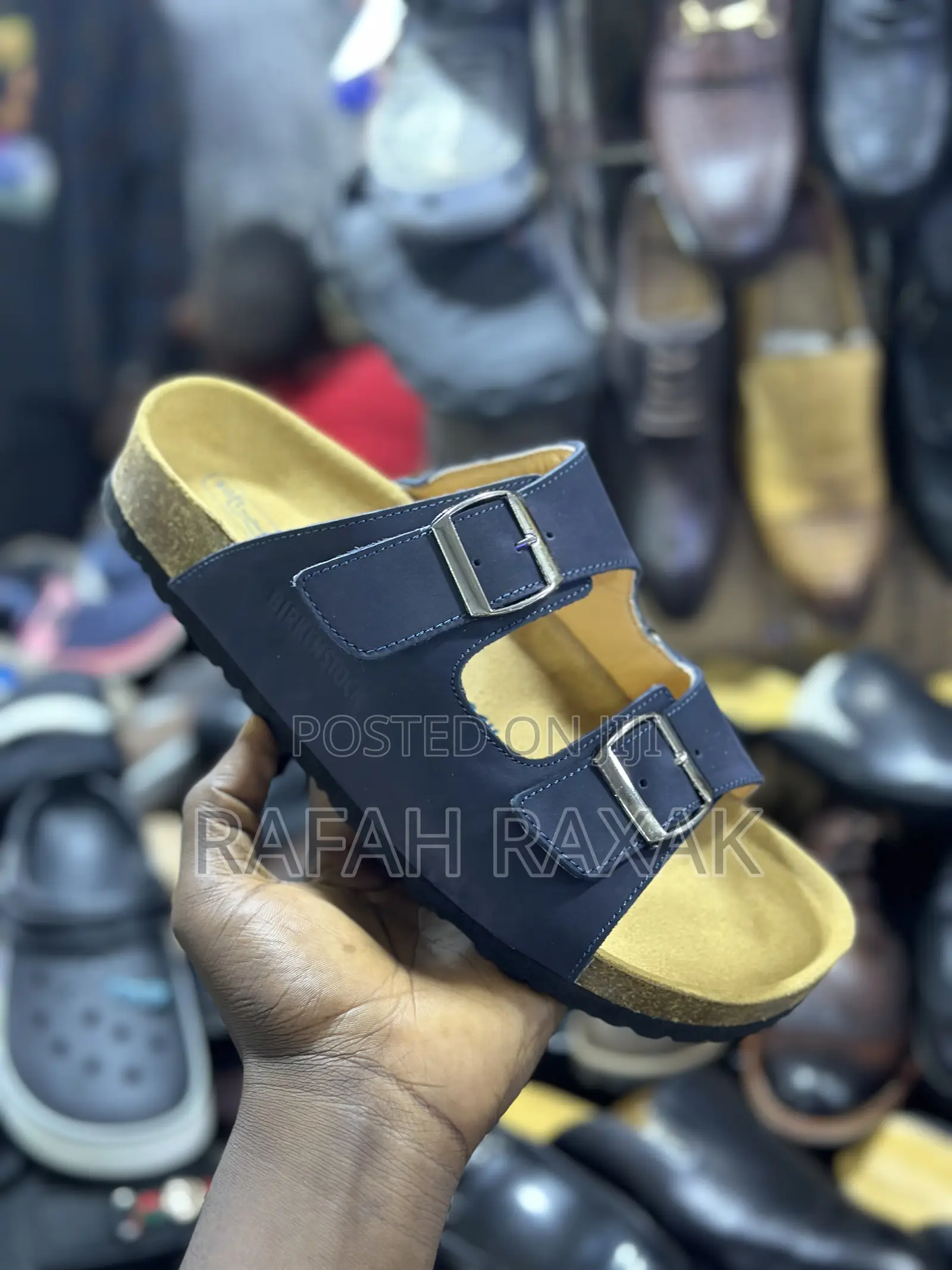 Original Blue Leather Birkenstock Arizona Sandals