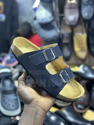 Original Blue Leather Birkenstock Arizona Sandals