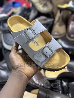 Light Blue Leather Birkenstock Arizona 2 Strips Sandals