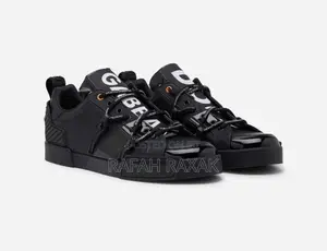 Original Men’S Black Dolce Gabbana Leather Sneakers
