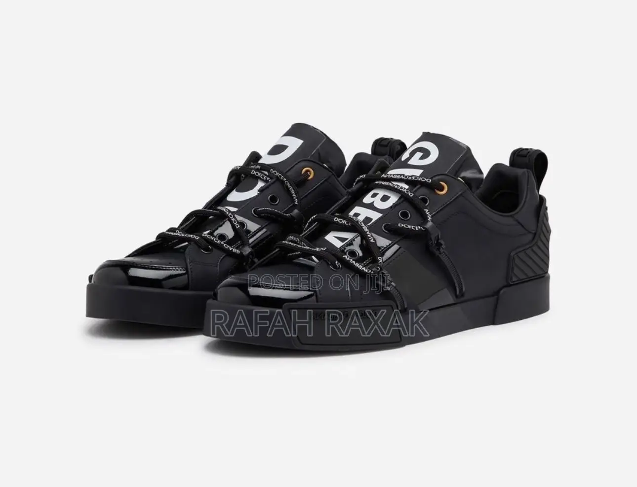 Original Men’S Black Dolce Gabbana Leather Sneakers