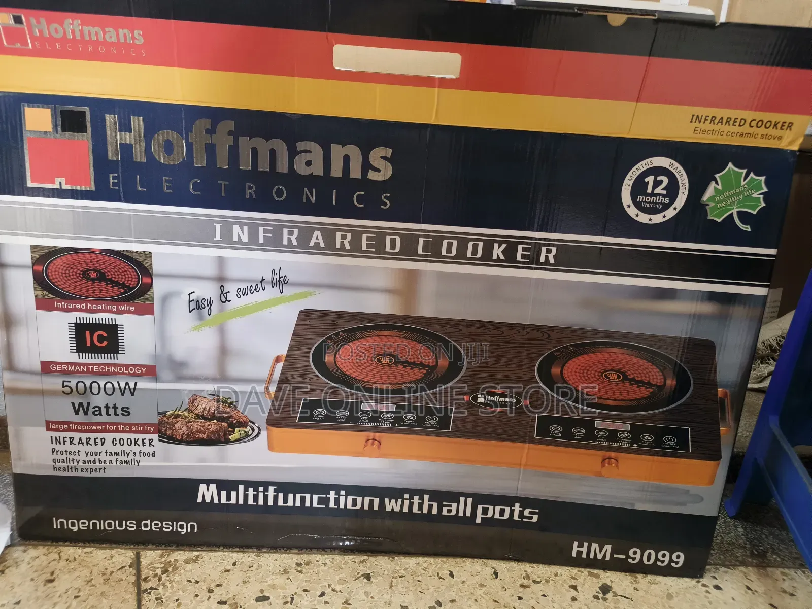 Hoffman's HM 9099 Double Infrared Cooker 5000w