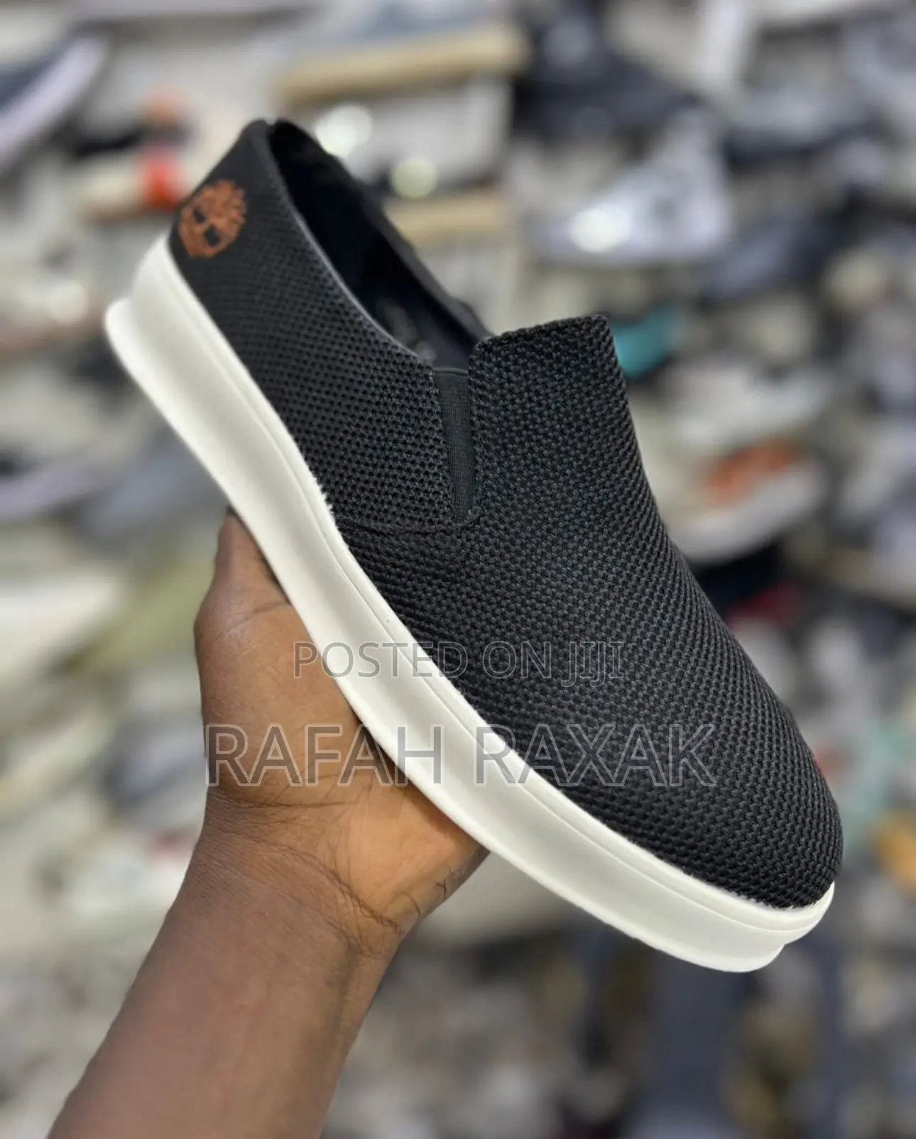 Black/White Timberland Casual Slip-on Laceless Sneakers