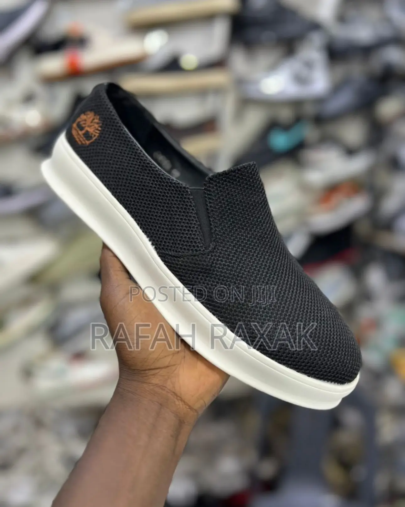 Black/White Timberland Casual Slip-on Laceless Sneakers