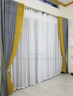 Full Set Curtains of Mix and Match of Yellow and Grey