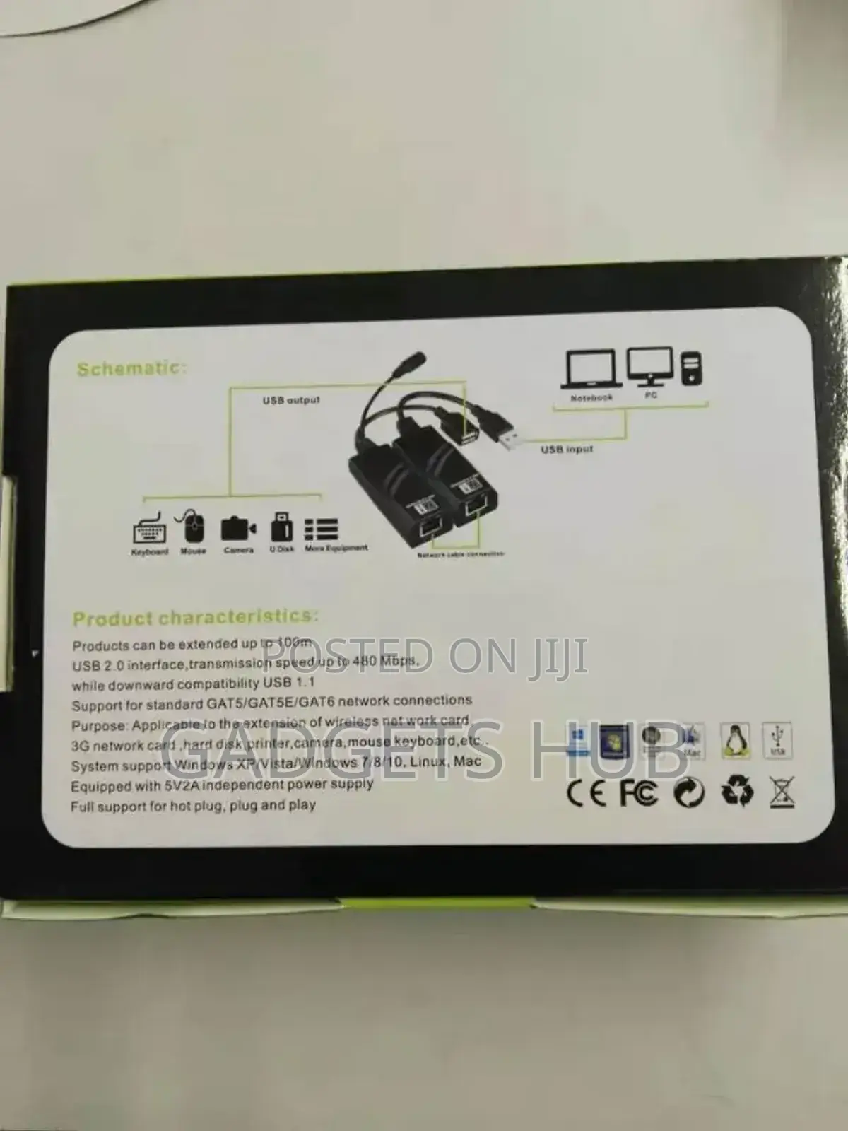 JSB Extender USB 2.0 to RJ45 Lan UP to 100M