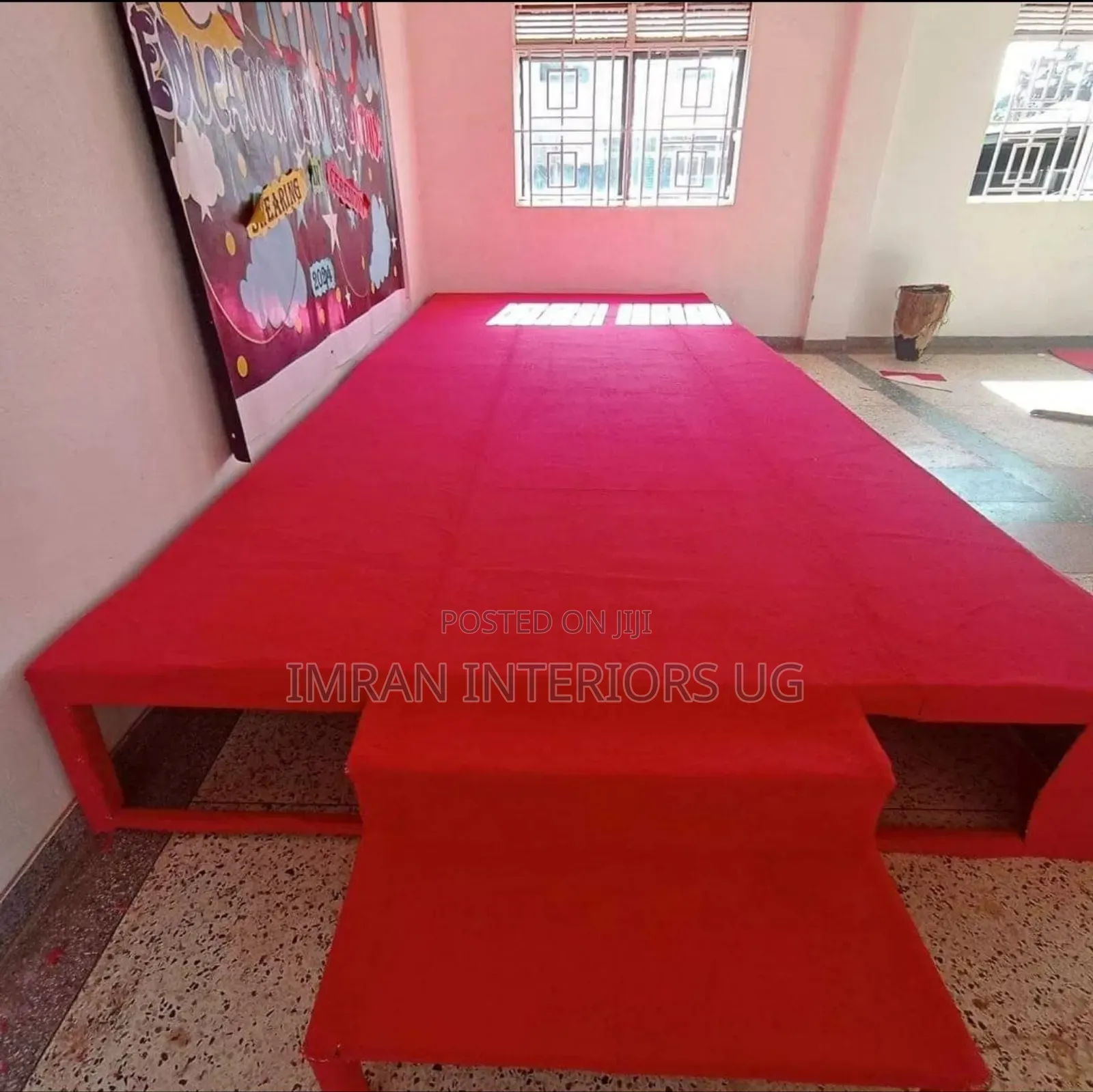 Pure Red Cut Cut Office Woolen Carpets Per Square Meter.