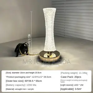 Luxury Home Deco 3color Temp Touch Sensor Led Crystal Lamp
