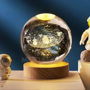 3D Galaxy Crystal Ball Night Light WTH LED Wooden Base