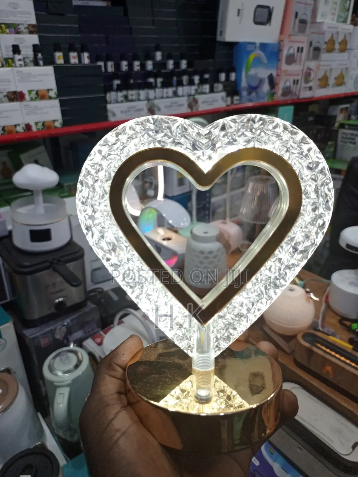 Heart-Shaped Crystal Table Lamp.
