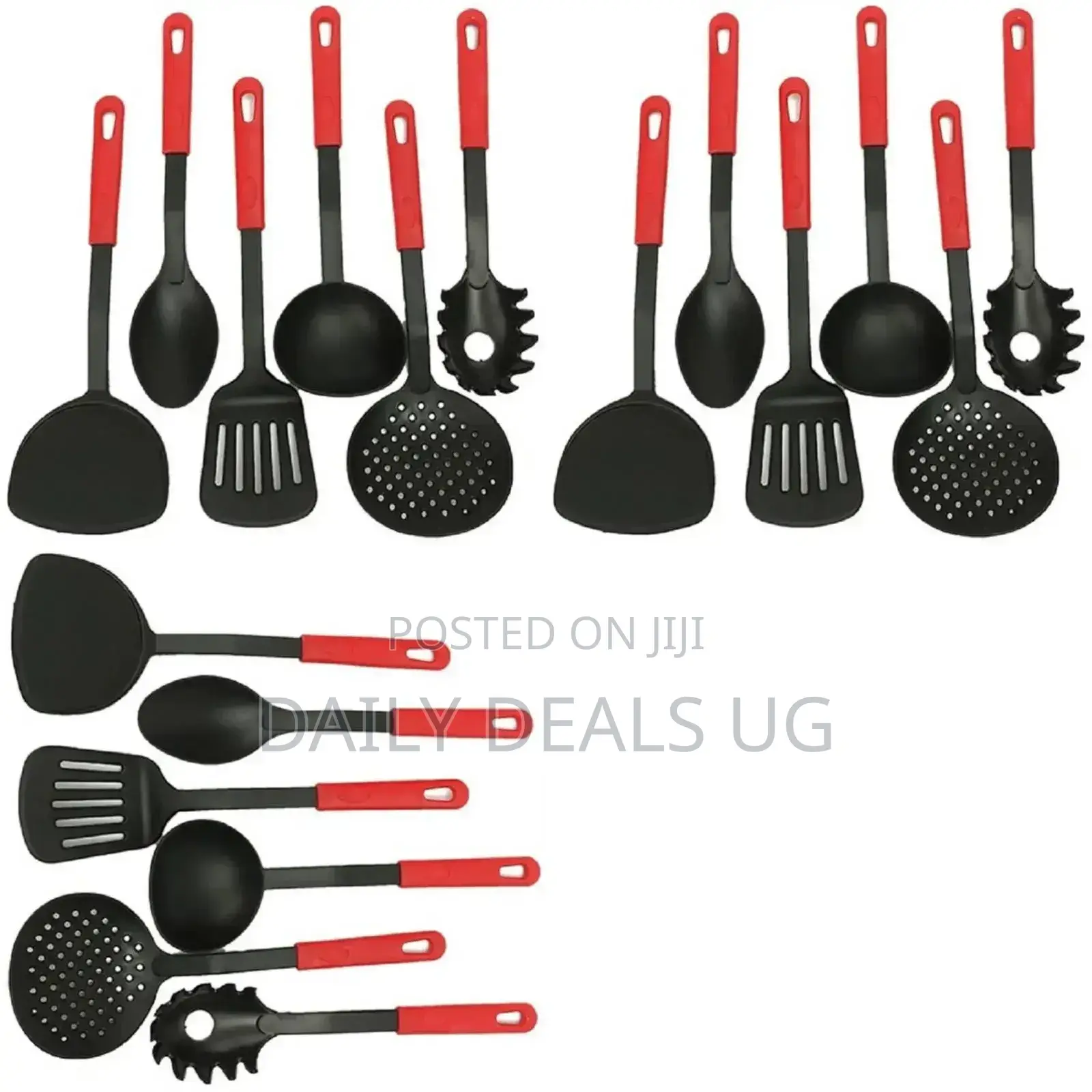 Black and Red Silicone Utensils