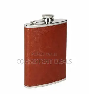 9 Oz Stainless Steel Leather Hip Flask