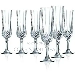 6 Pieces Diamond Flute Champaign Wine Glasses