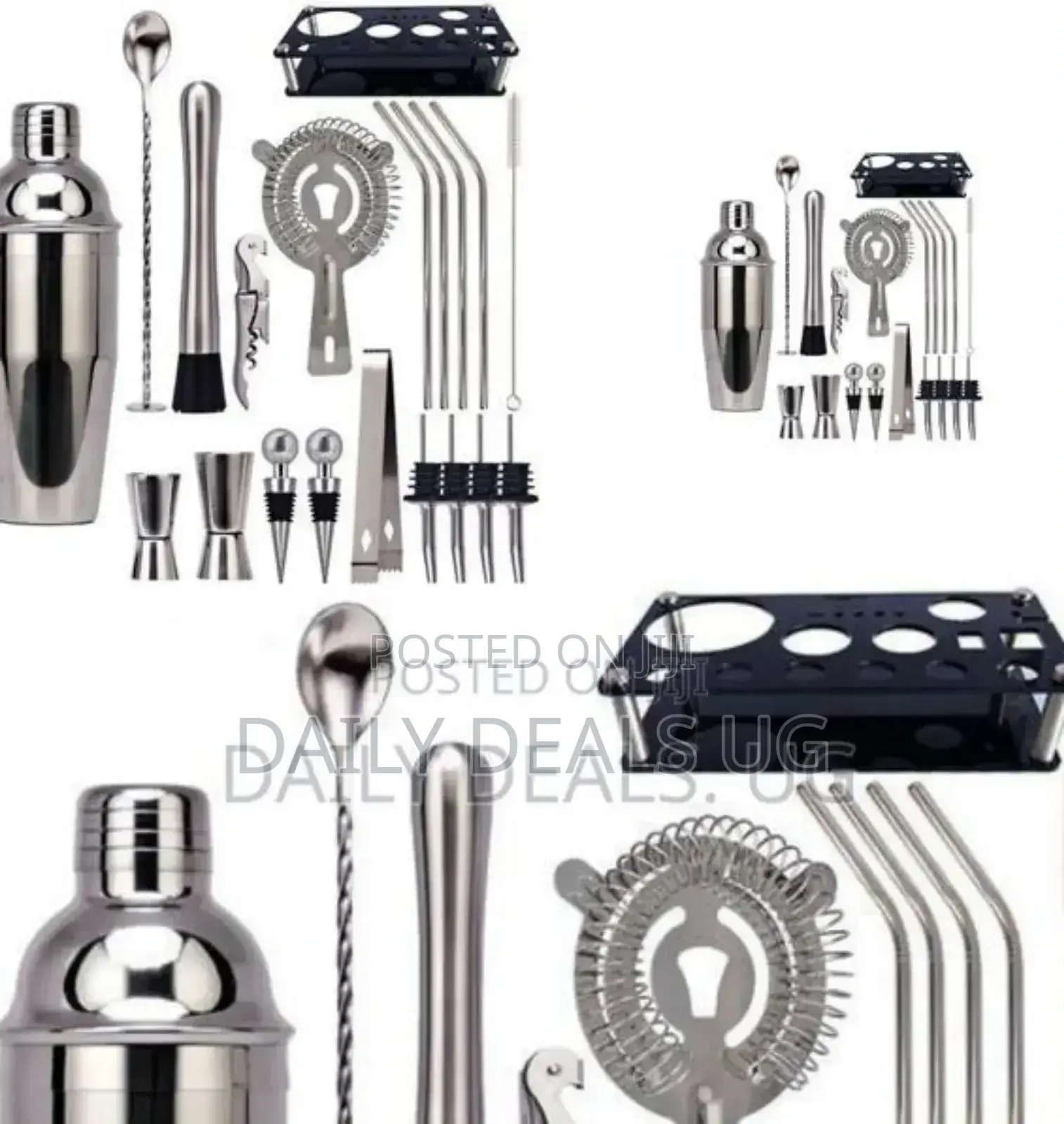 Sliver 12pcs Cocktail Shaker Bottle Set