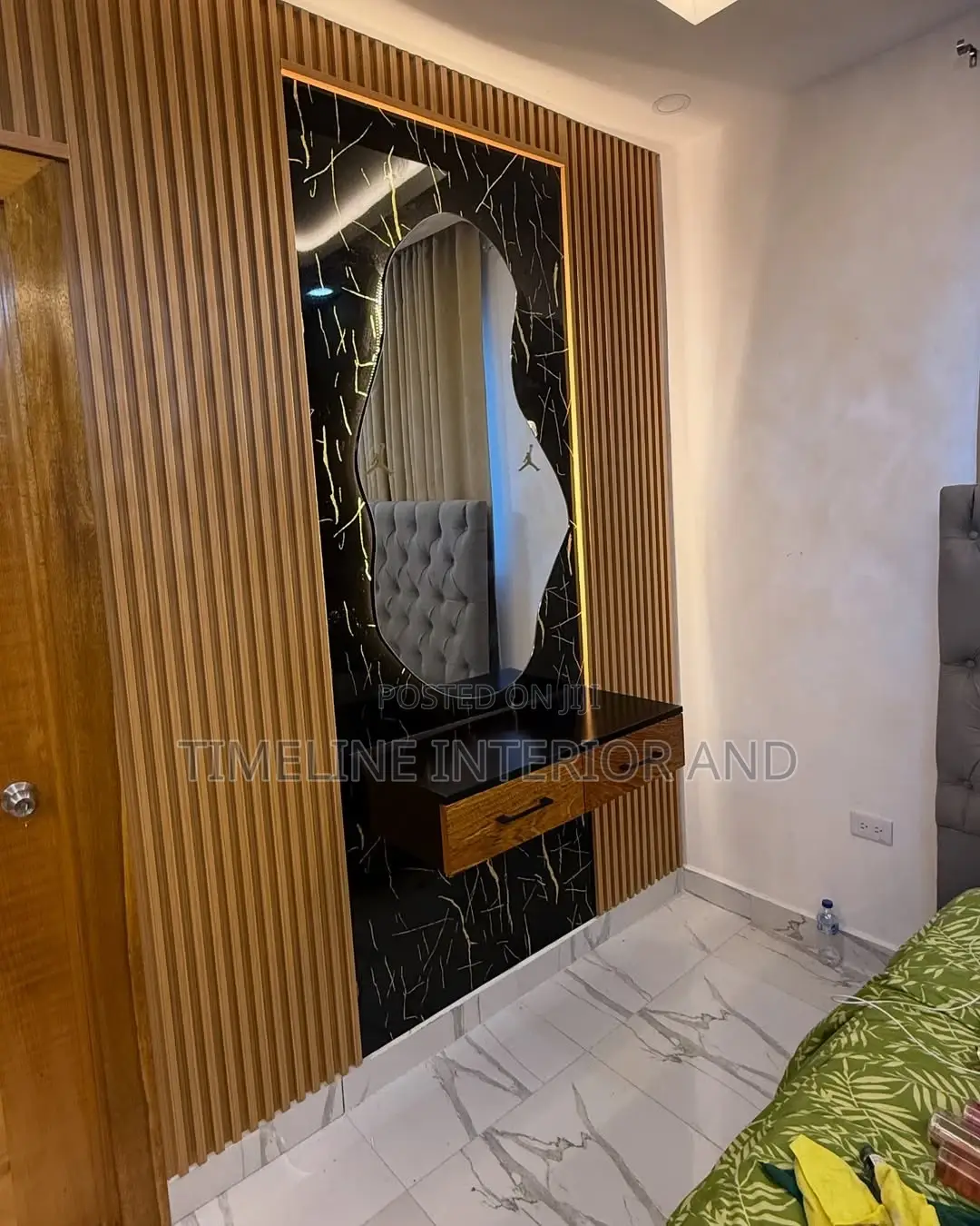 Gypsum Ceilings Featuring Fluted Panels on the Wall