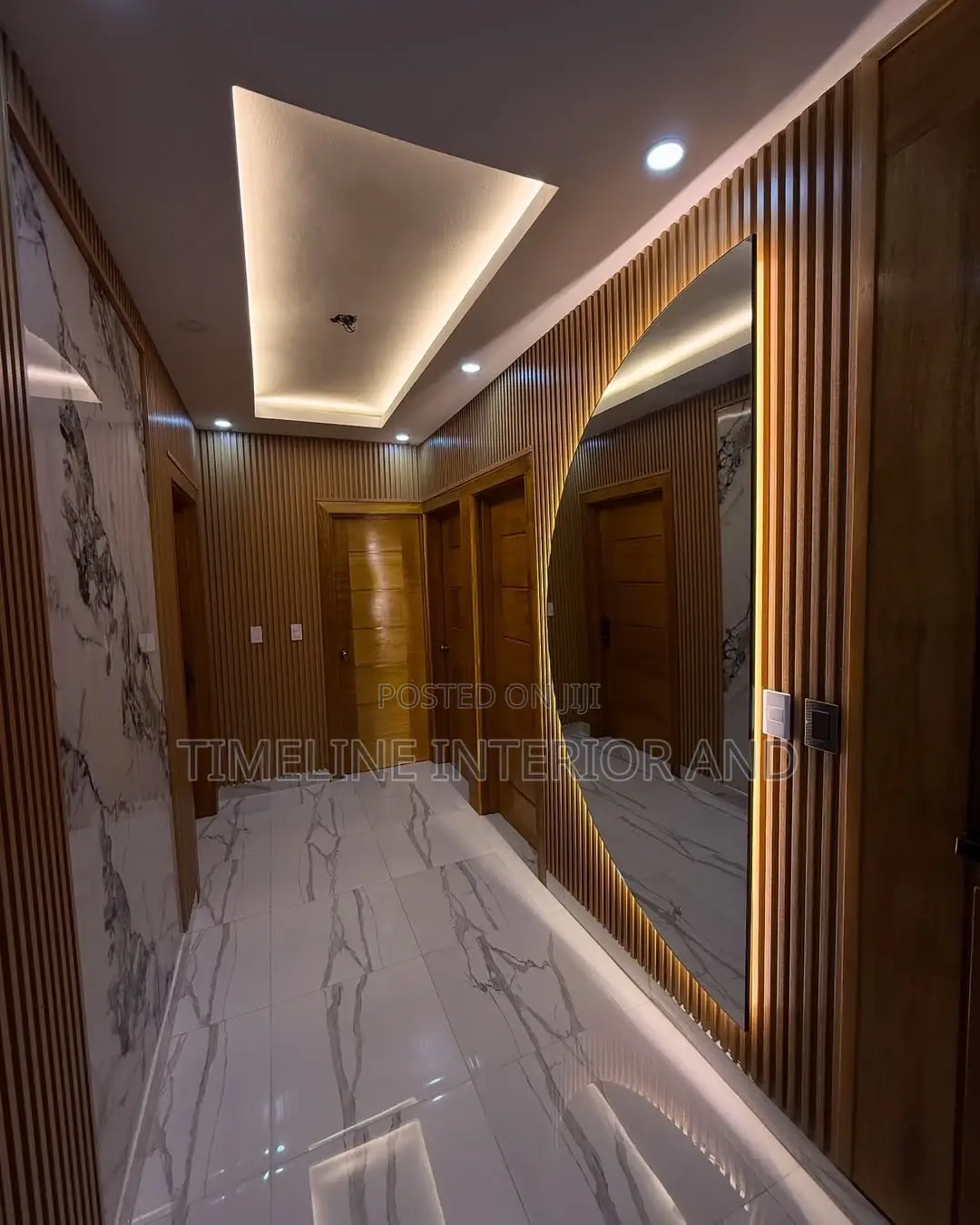 Gypsum Ceilings Featuring Fluted Panels on the Wall