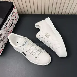 Dolce and Gabbana Leather Loafers. Full White