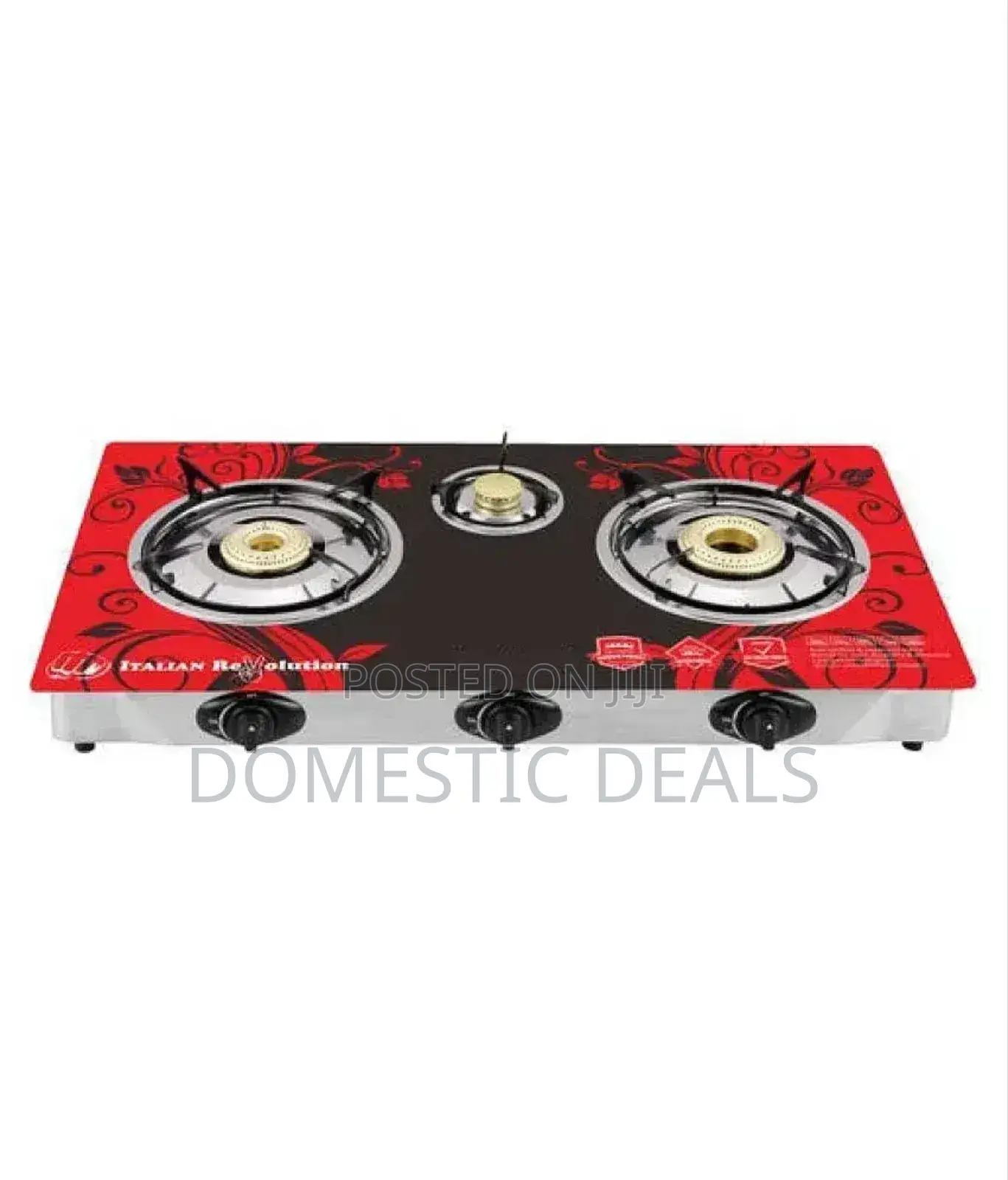 3 Burner Tempered Glass Gas Stove