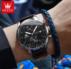 Black OLEVS 2880 Waterproof Chronograph Quartz Watch