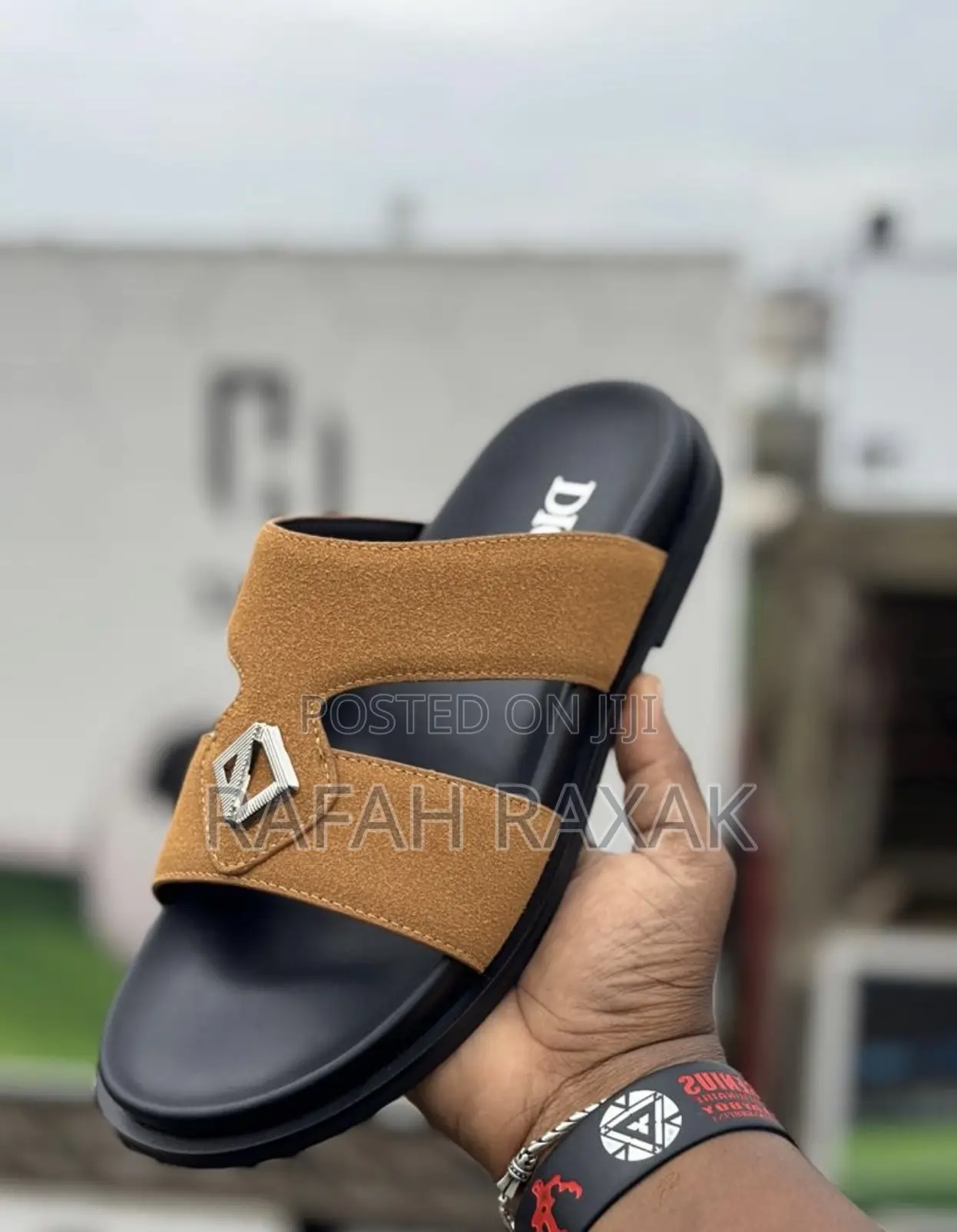 Original Men’S Designer Brown Suede Dior Luxury Sandals