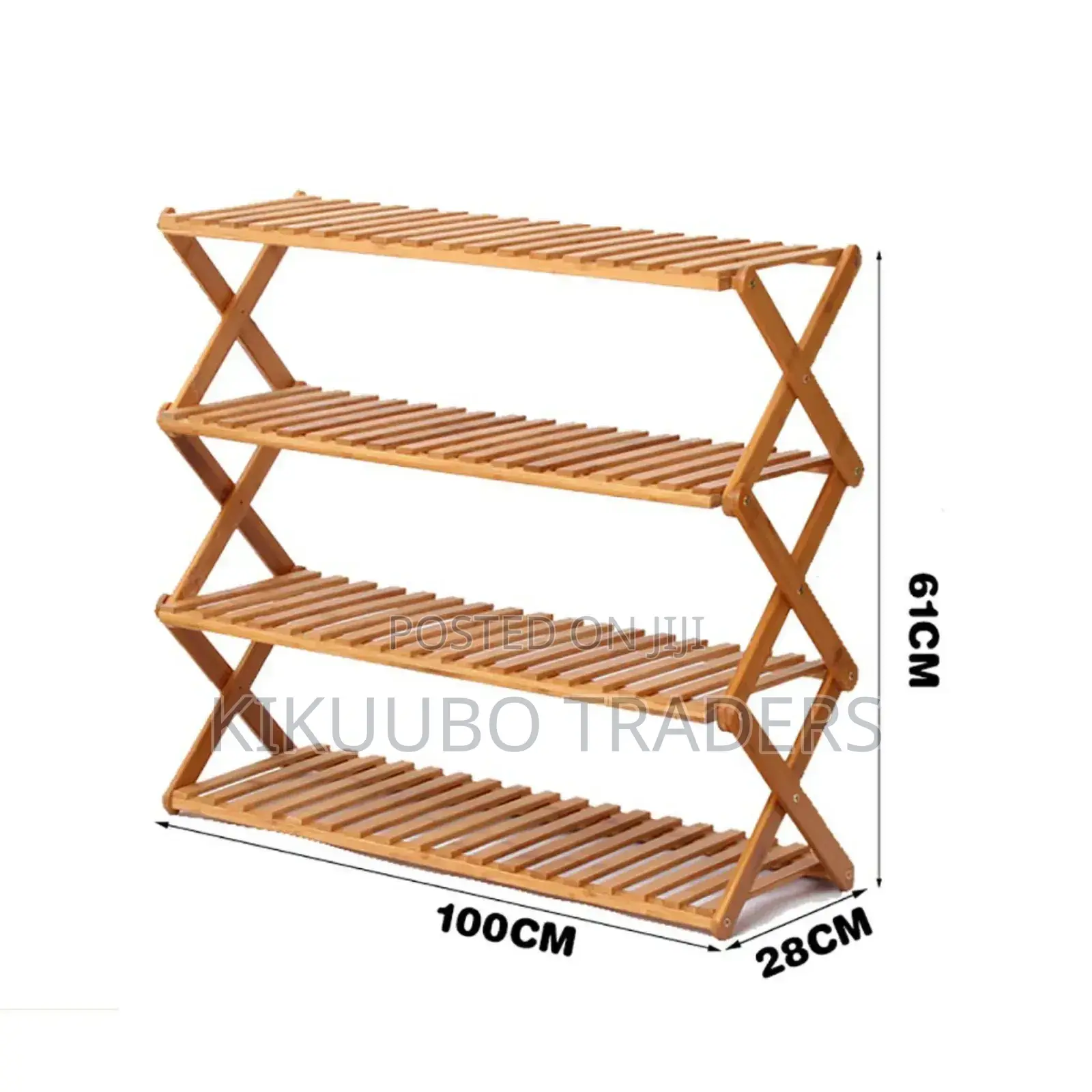 4 Later Wooden Foldable Shoe Rack