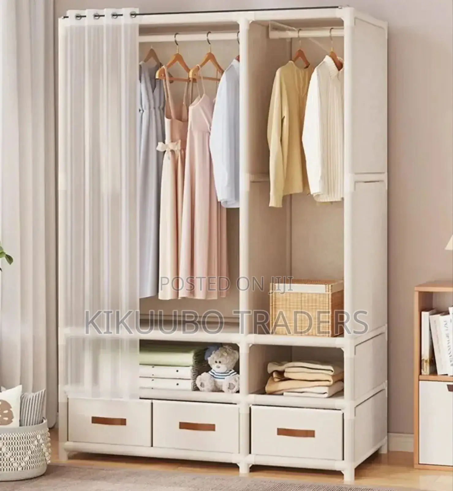 Strong Durable Wardrobe With Under Storage Drawers