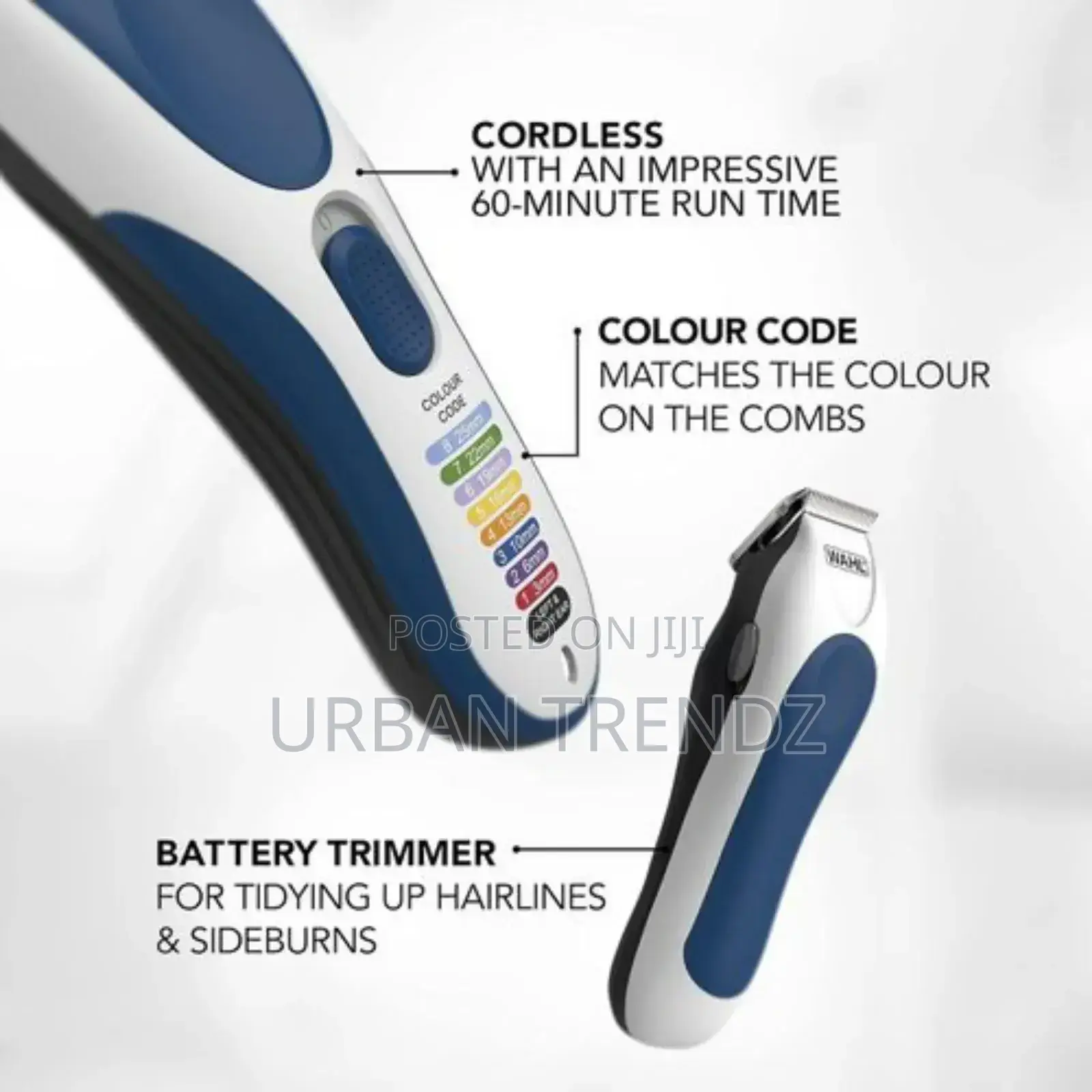 Wahl Cordless Hair Clipper - Blue and White