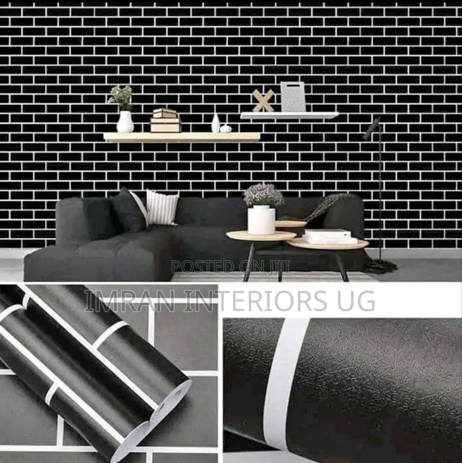 Black in Color and Cheap Price Wallpapers Per Square Meter.