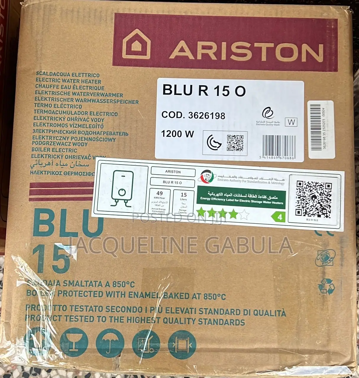 Water Heater Ariston 15liters