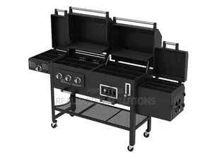 Ultimate Gas and Charcoal Outdoor BBQ Grill With Firebox