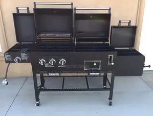 Ultimate Gas and Charcoal Outdoor BBQ Grill With Firebox